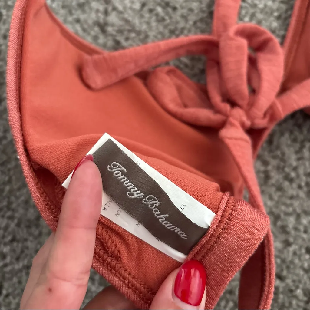Tommy Bahama Peach Padded Bikini Top Size Medium - Image 4