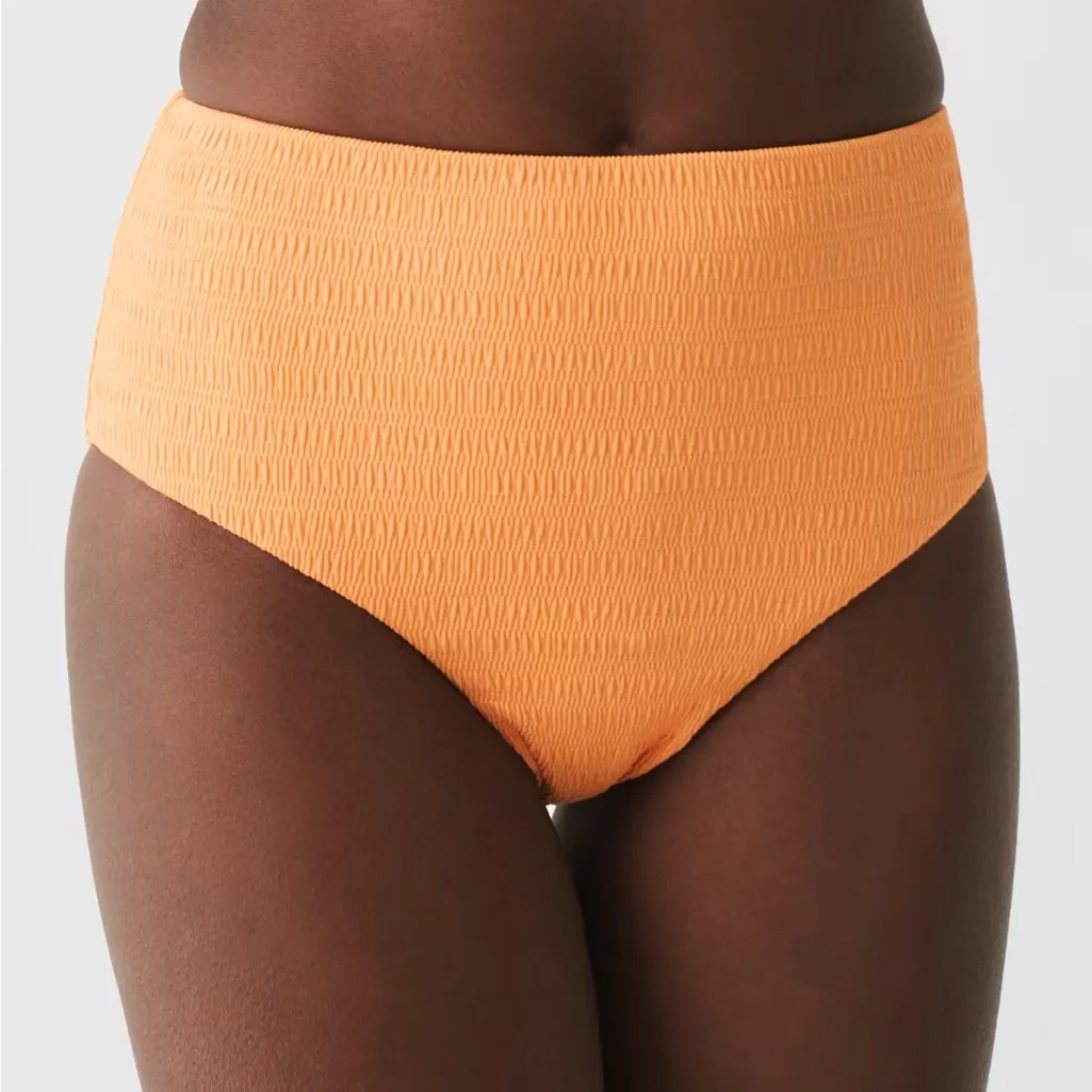 NWT Faherty Nantucket High Waisted Bikini Bottom Papaya Orange Size Large - Image 2