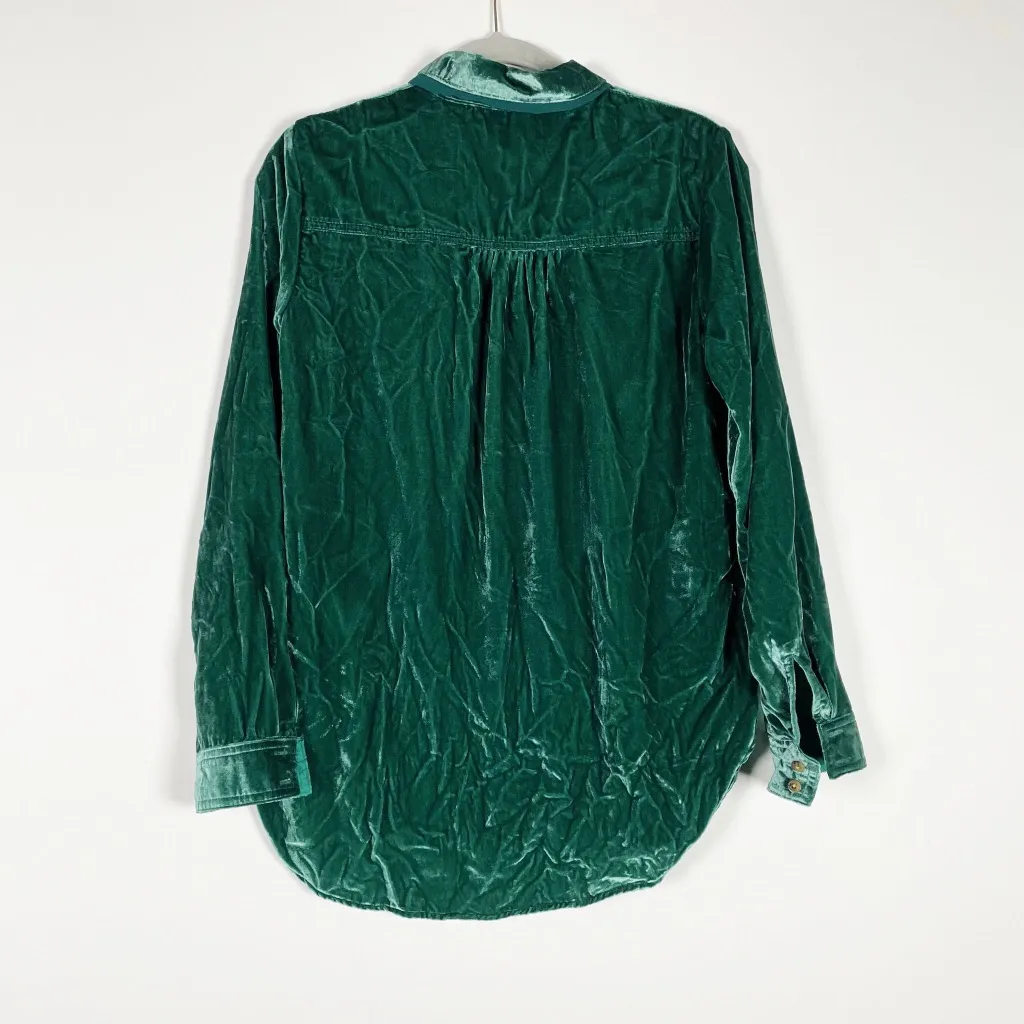 NEW Anthropologie Pilcro & The Letterpress Mara Relaxed Velvet Button Down Shirt - Image 4