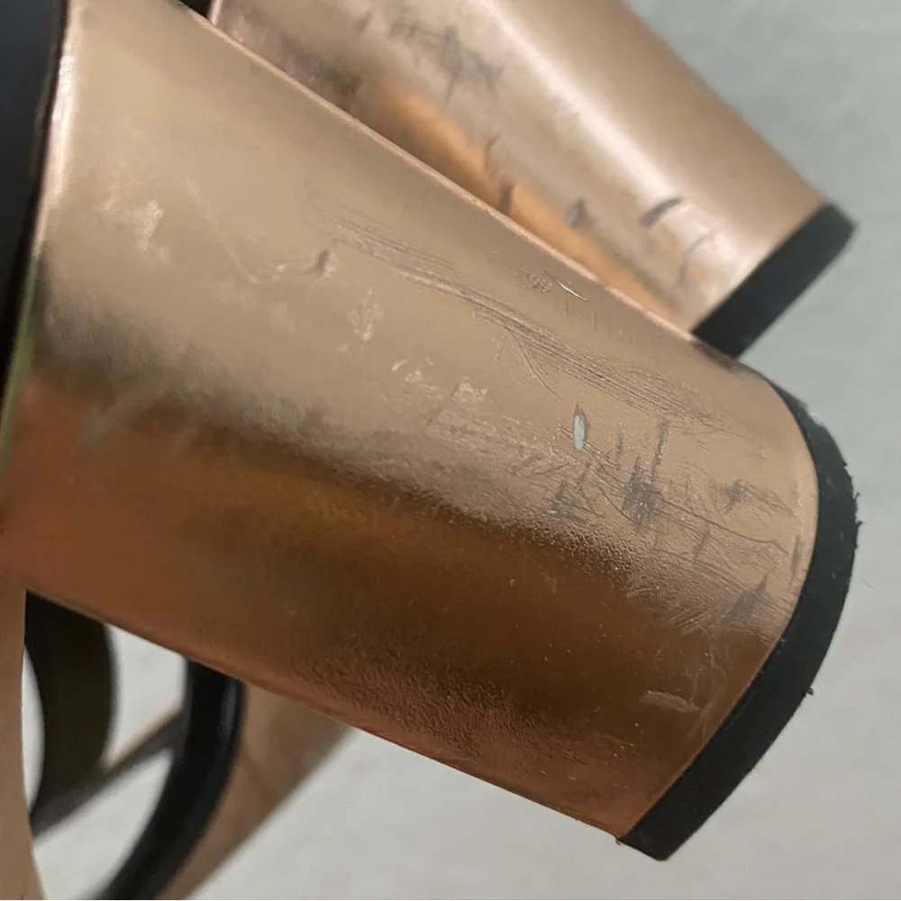 KATE SPADE NY Rose Gold/Black Chunky Block Heel Sandals Size 6.5 - Image 14