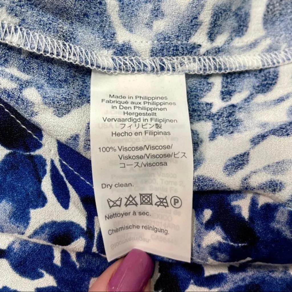 J. Crew Floral Shift Dress Long Sleeve Blue White NWT - Image 9