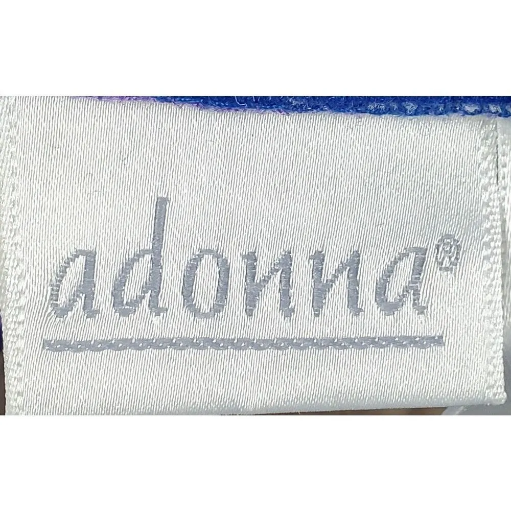 Vintage Adonna Robe Housecoat Blue Size Medium Full Length Zip Pocket Duster - Image 5