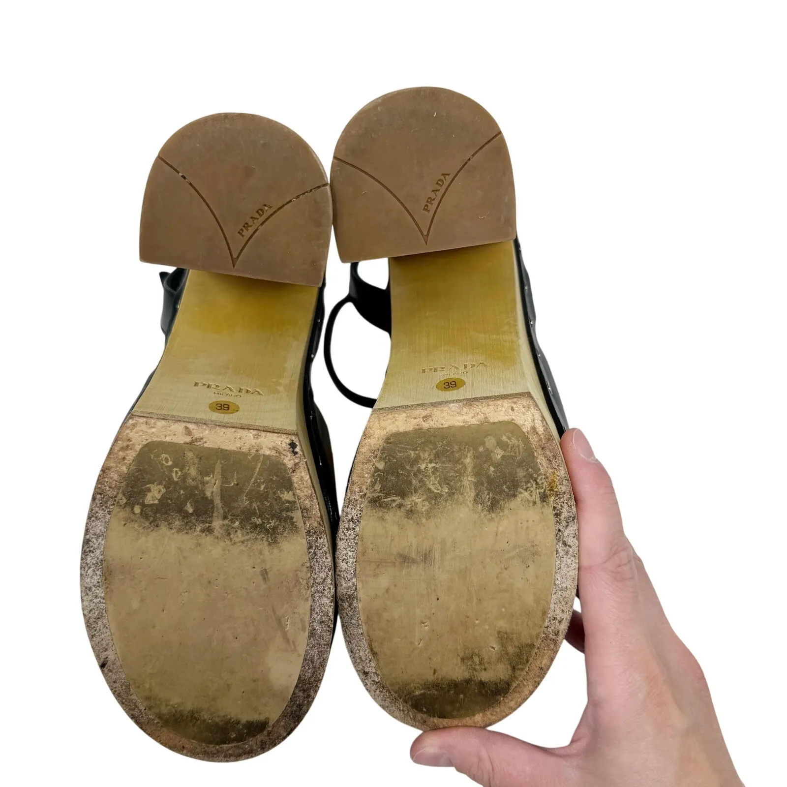 PRADA Patchwork Platform ChunkyWooden Pumps Heels S/S 2015 Runway Size EU 39 - Image 6