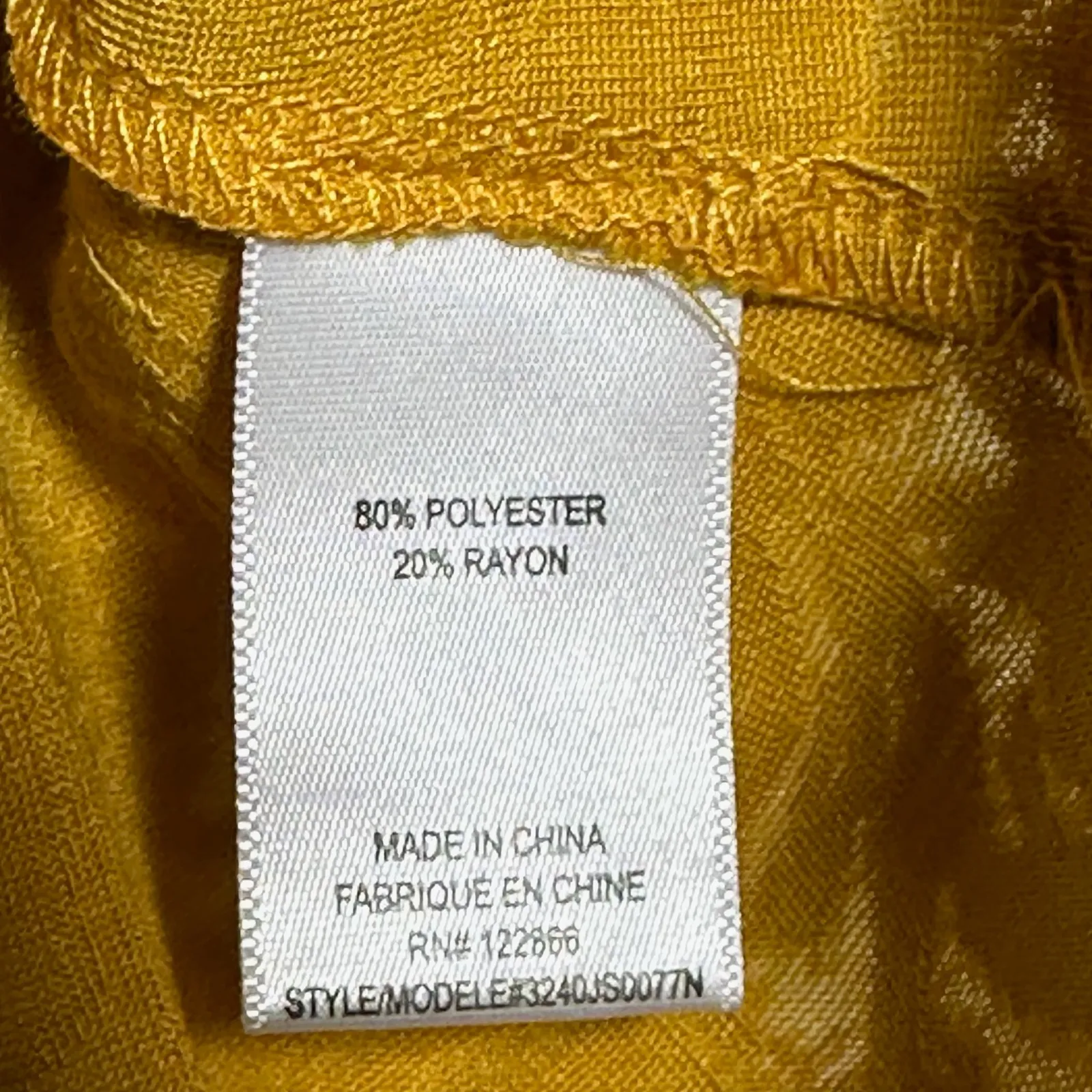 Status by Chennault Mustard Yellow Textured Puff Sleeve Square Neck Top Medium - Image 4