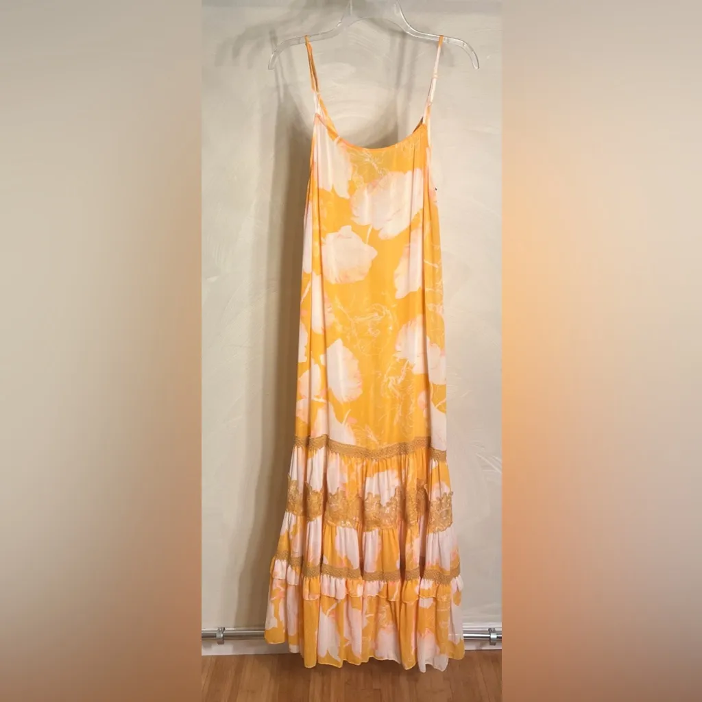 Free People Intimately Make Your Move Yellow Maxi Slip Dress, Feminine|Size:XS Gold - Image 5