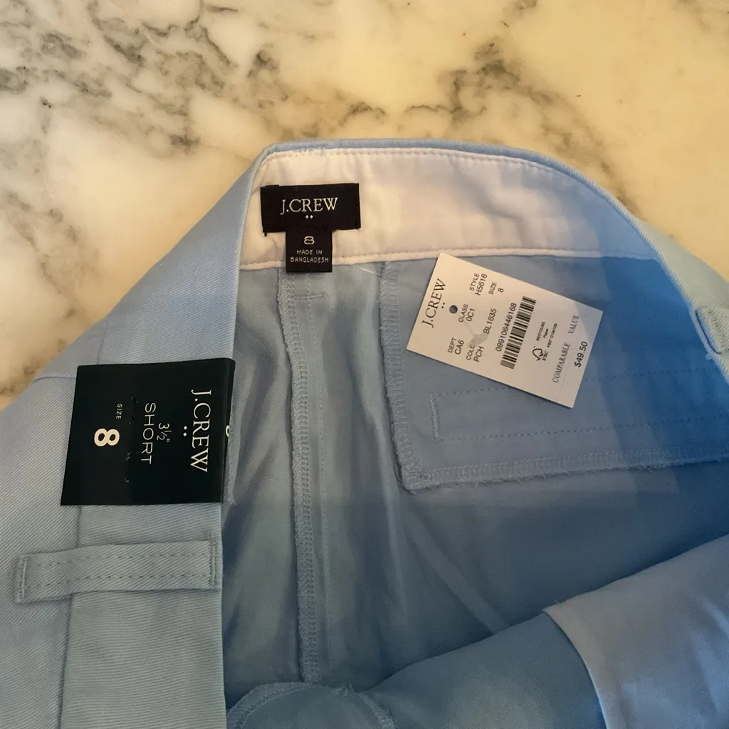 NWT J. Crew factory 3.5" classic chino light blue short Sz 8 - Image 8
