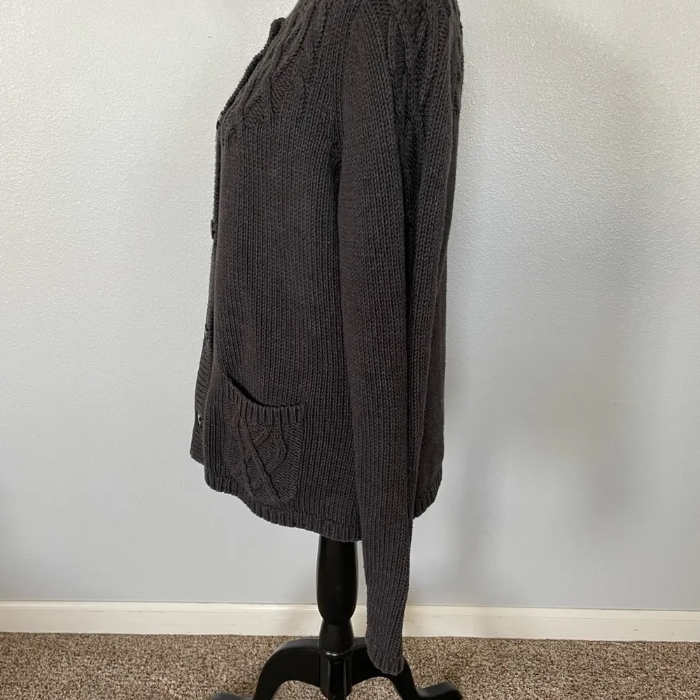 Eddie Bauer Button Cardigan Sweater Grey XL Tall - Image 3