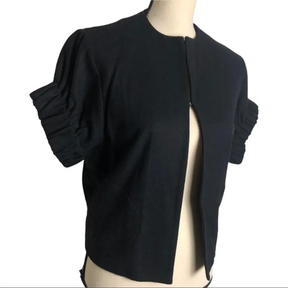 Echo Black Wool Blend Short Sleeve Cropped Jacket Size S/M - Image 7