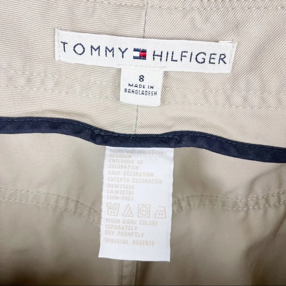 Vintage Y2K Tommy Hilfiger Zip Pocket Cargo Utility Wide Leg Pants Tan Size 8 - Image 8