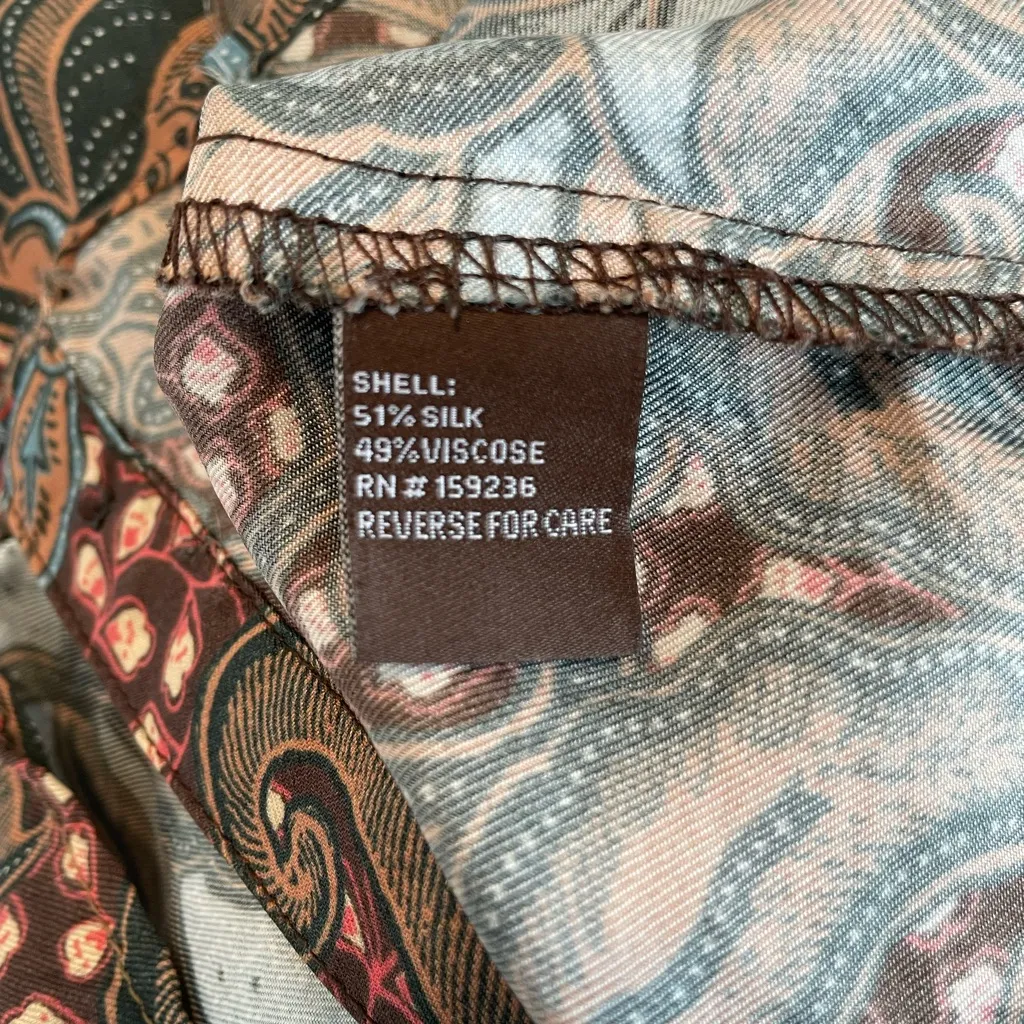 J. McLaughlin Western Paisley Silk Blend Button-Up Shirt - Image 6