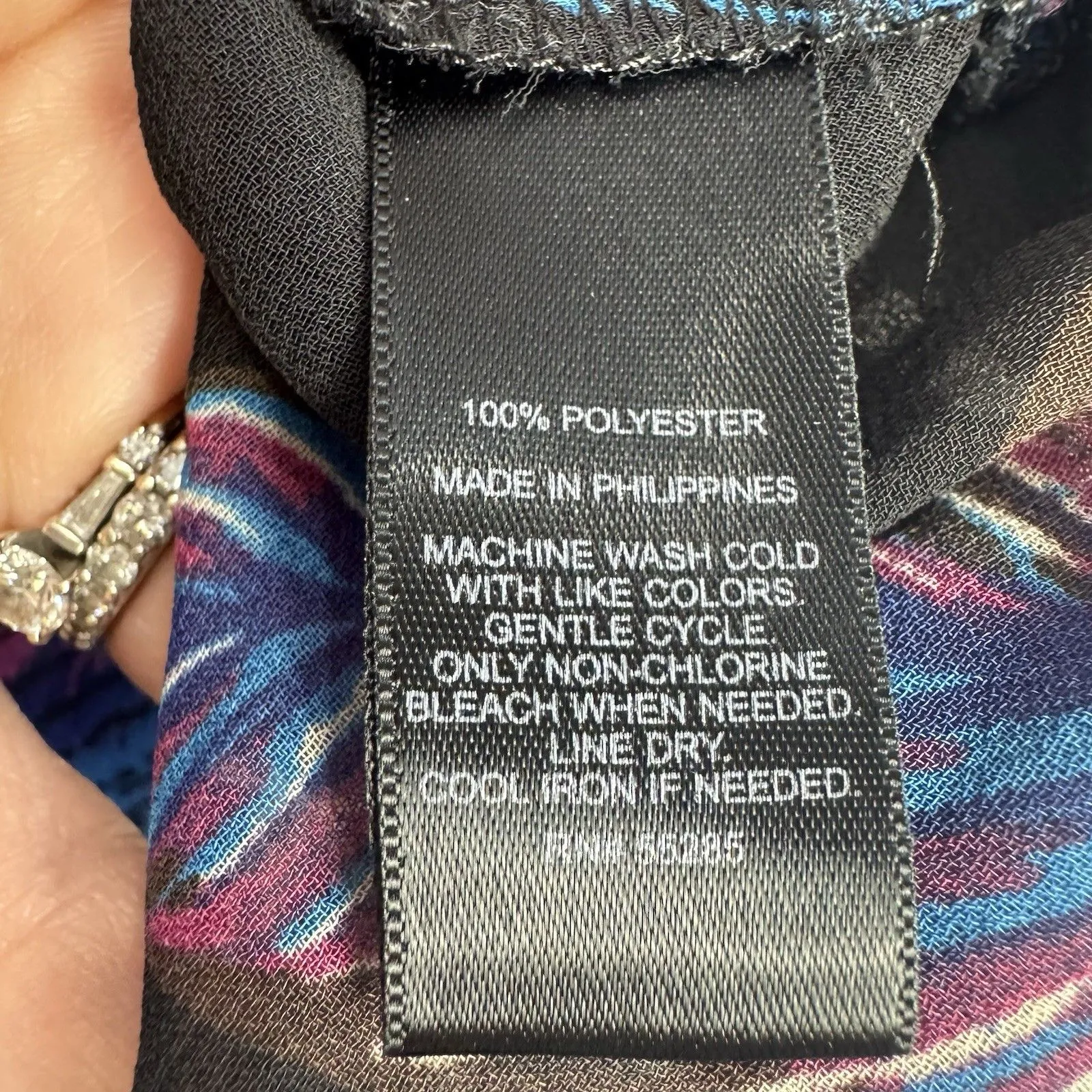 Express Portofino Shirt Womens XS Feather Print Roll Tab Sleeve Button Up Blouse - Image 7