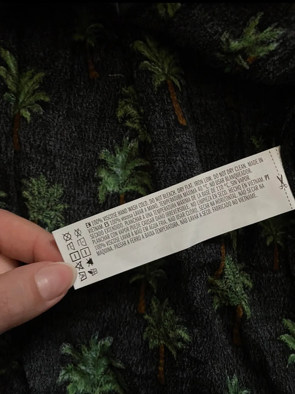 Woven Palm Tree Print Dress - Image 4