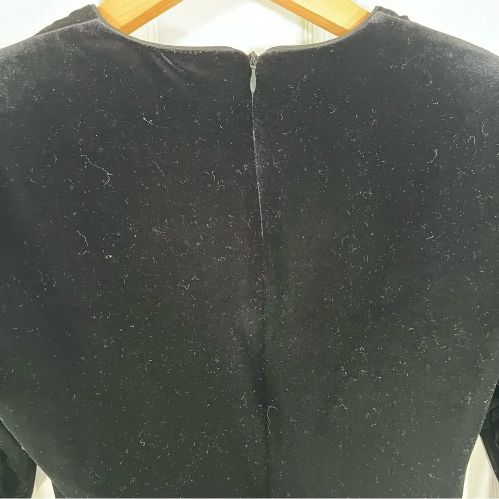 Vintage K.C. Spencer Black Velvet Dress size 10P petite - Image 5