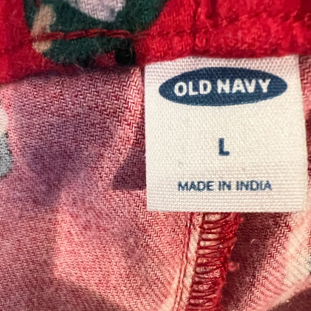 Old Navy Women's Flannel Pajama Pants Holiday Themed Elf/Candy Canes Size Large - Image 5