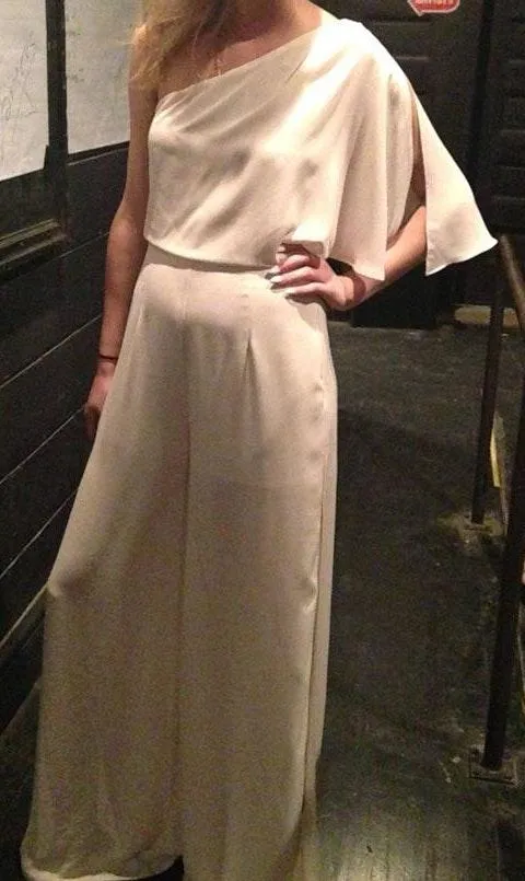 One Shoulder Jumpsuit Tan Size XS - Image 2