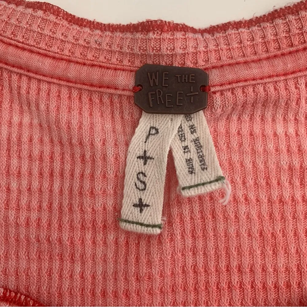 We The Free Kai Henley Waffle Knit Oversized Swing Top Size S - Image 2