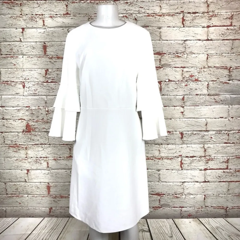 Tibi Crepe Bell Sleeve Dress Size 12 NEW
Career Summer Ivory White Party $395 - Image 2