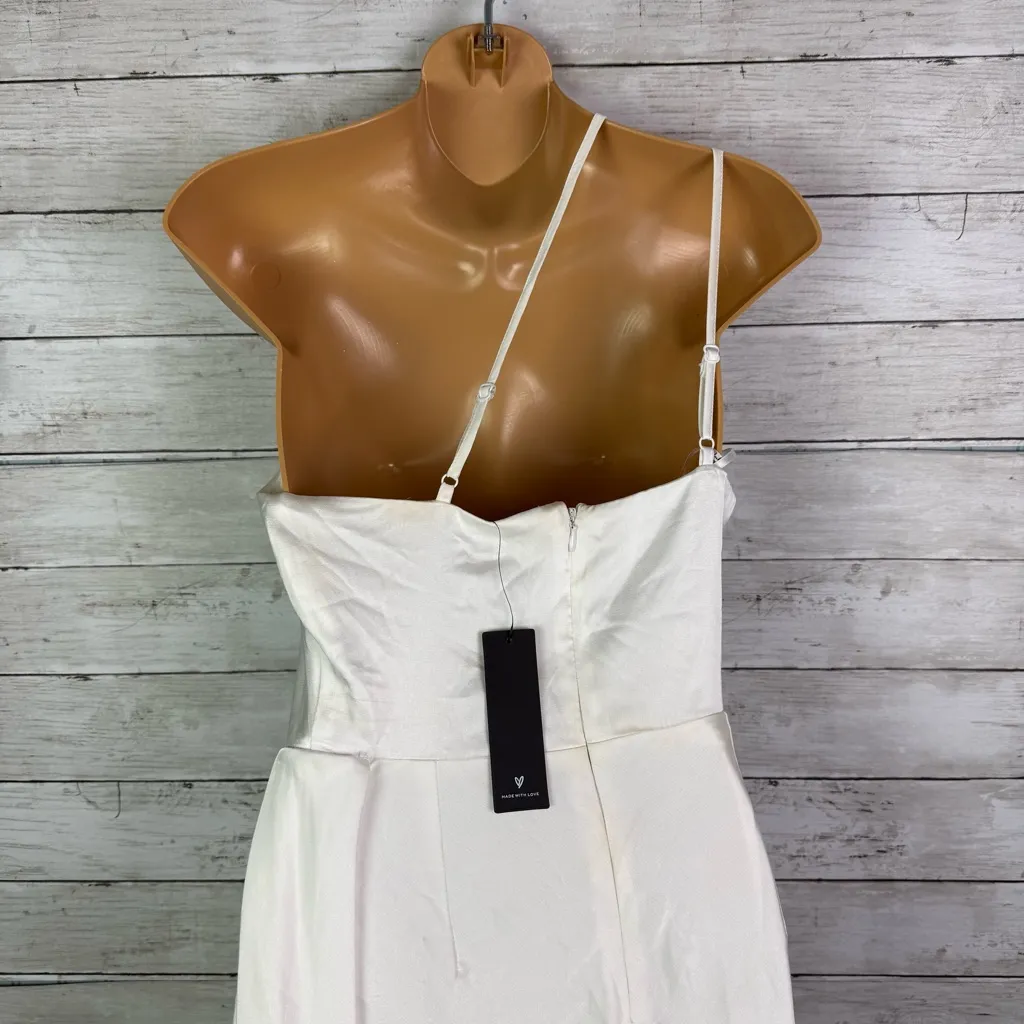 Lulus Signature Elegance White Satin One-Shoulder Maxi Dress White Size XXS - Image 7