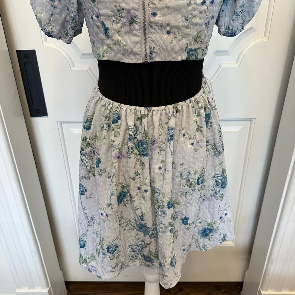 Altar’d State Open Back Floral Puff Sleeve Mini Dress Sweetheart Neck NWOT - Image 8