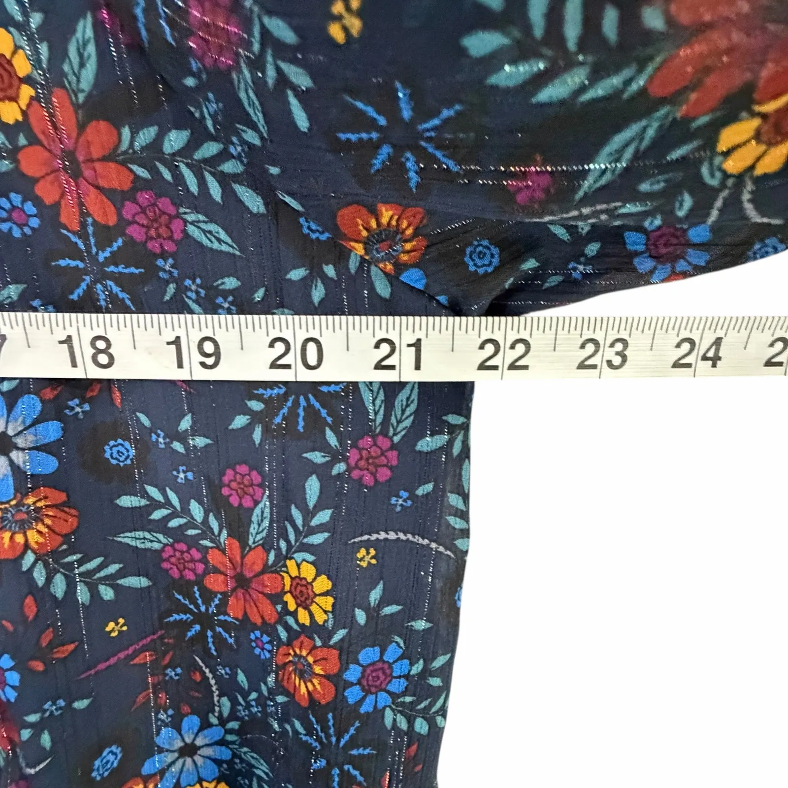 Lost + Wander Mini Dress Women M Navy Blue Floral Blouson Midnight Festival Boho Size M - Image 8