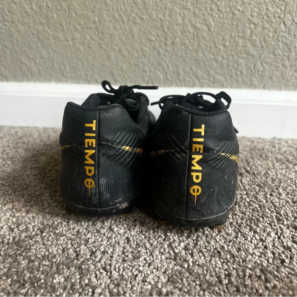 Nike Black and Gold Athletic Soccer Cleats - Image 5