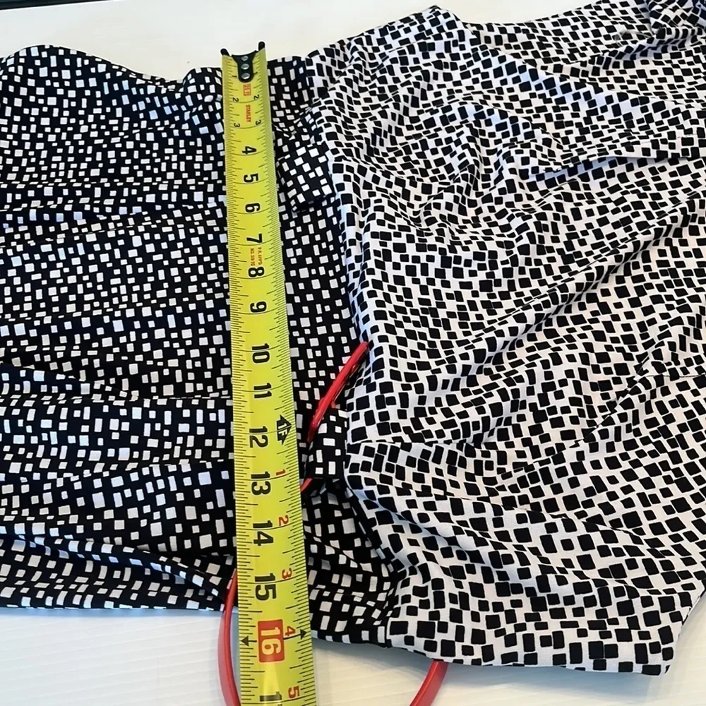 Dressbarn black white swing dress red belt cap sleeves geometric print NWT midi - Image 11