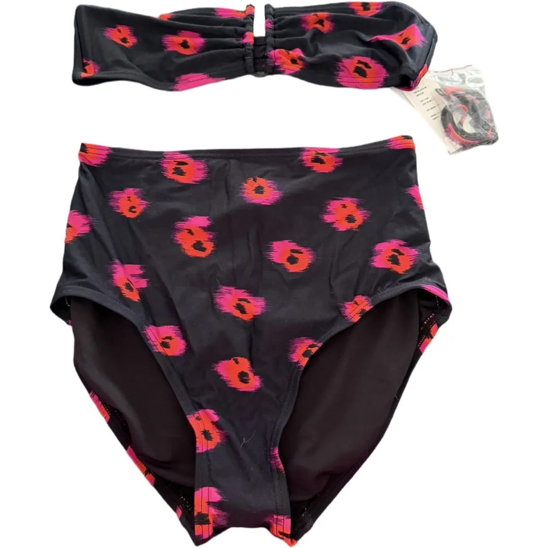 Proenza Schouler Ikat Pansy High Waist Bikini Swimsuit Set Size Medium Strapless - Image 4
