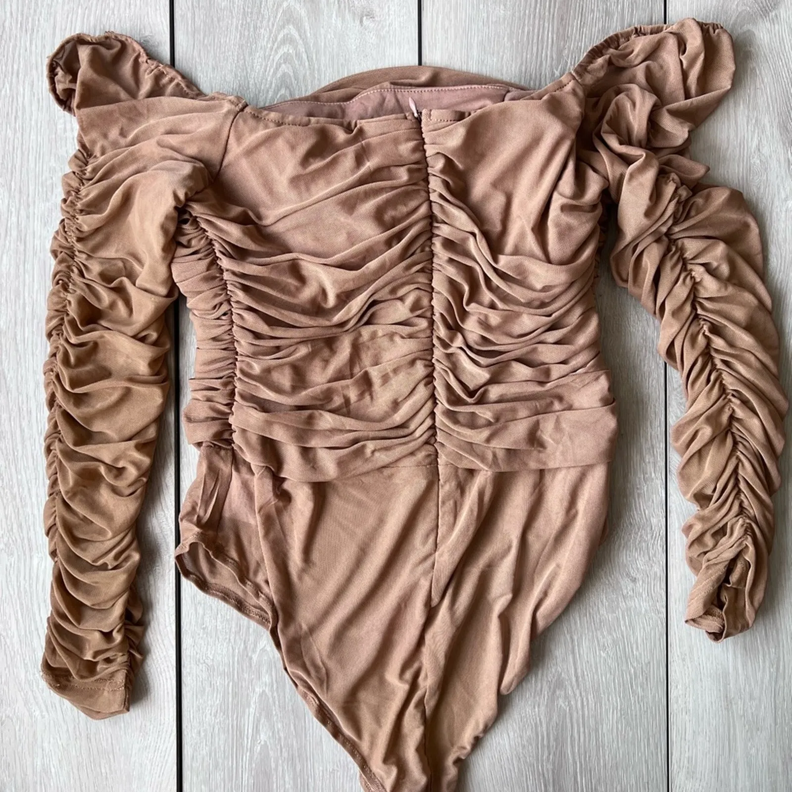 Princess Polly Bodysuit Delaney Neutral Beige NWT Size 12 - Image 8