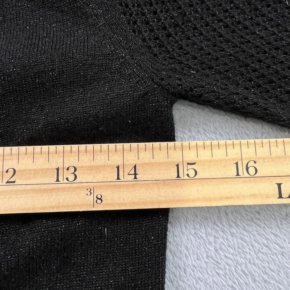 Zac Posen+Target Collab Sweater Womens XS Cardigan Knit Shimmer Button Up Preppy Black - Image 8