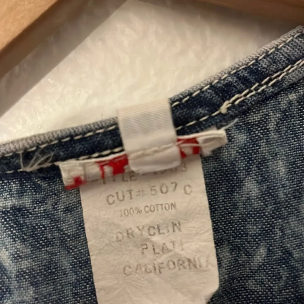 80s Vtg Womens Denim Dress Size 8 Acid Wash Full Snap Front Half Sleeve 90s - Image 6