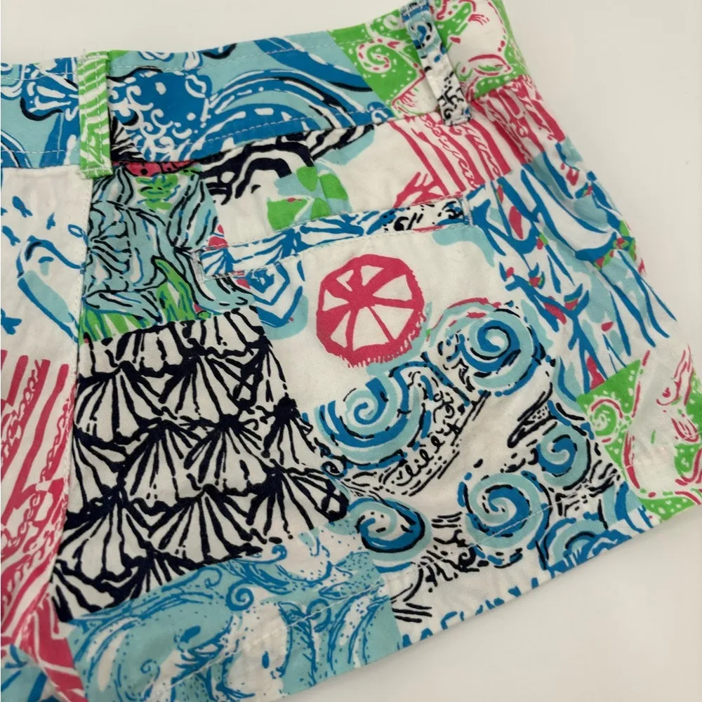 Lilly Pulitzer Walsh short summer remix patch cotton 3 inch inseam shorts size 0 - Image 10