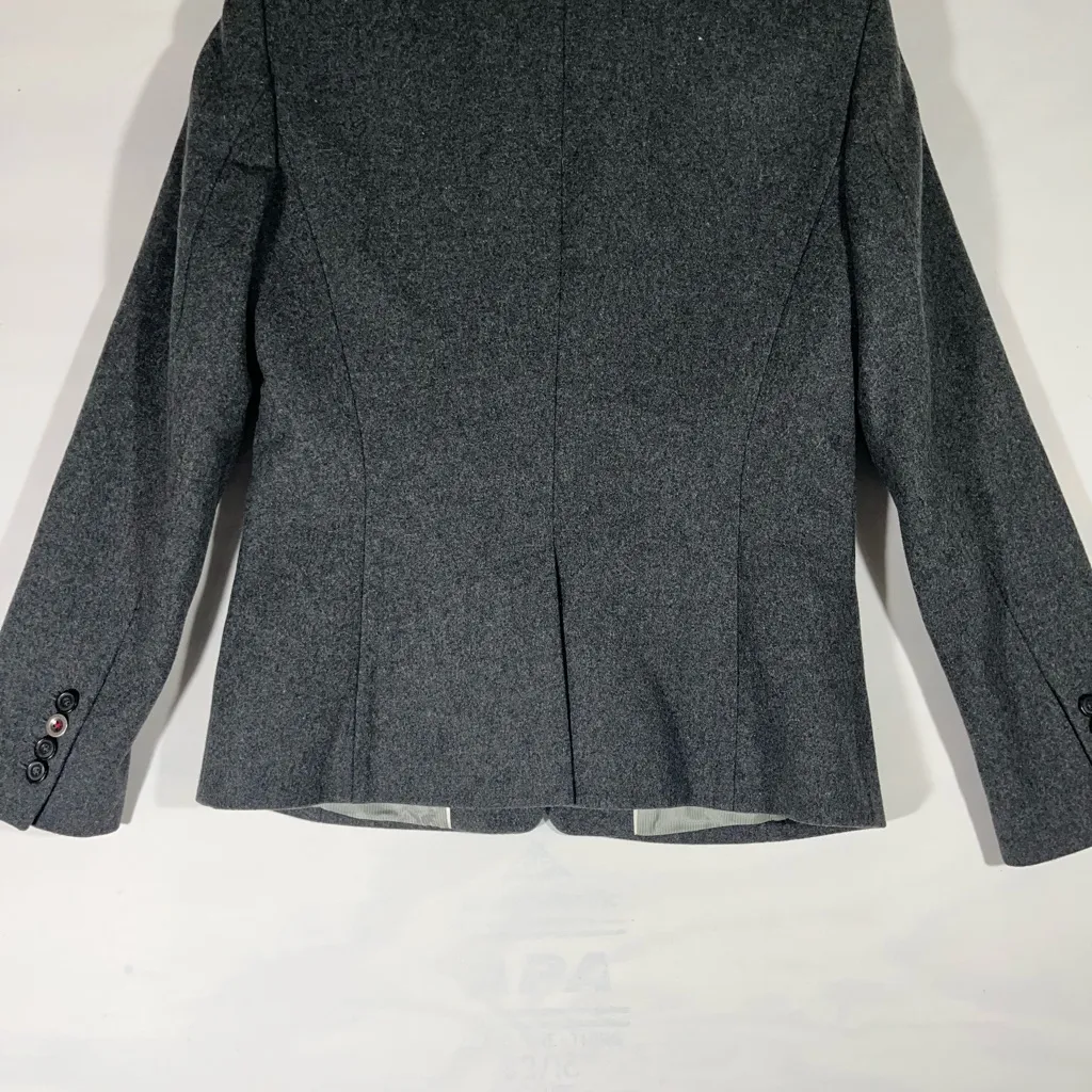 BANANA REPUBLIC WOMEN WOOL BLEND BLAZER/JACKET POCKET GRAY 10P PETITE PREOWN A96 - Image 2