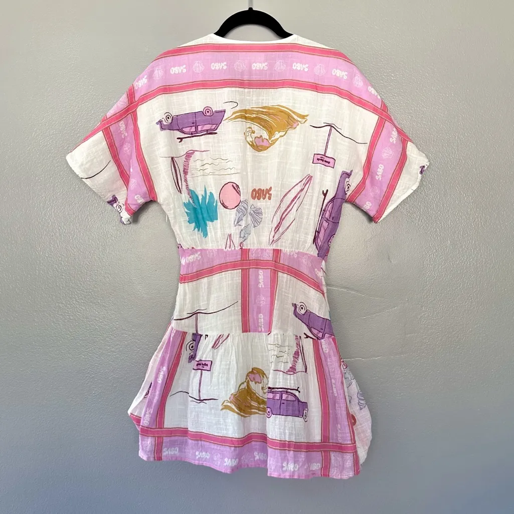 SABO Micah Wrap Dress Surfing Scarf Short Sleeve Mini size Us 4 - Image 14