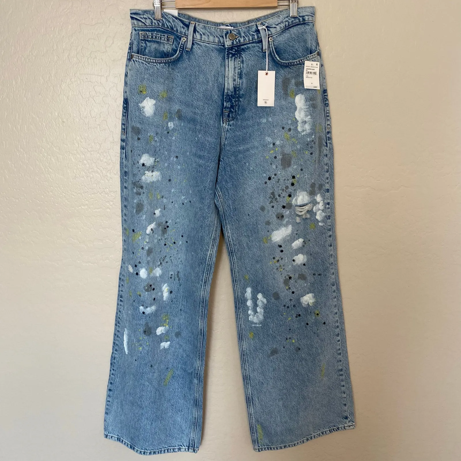 Good American Good Ease Wide Leg Jeans Womens Size 12 31 Artsy Edgy - Image 2