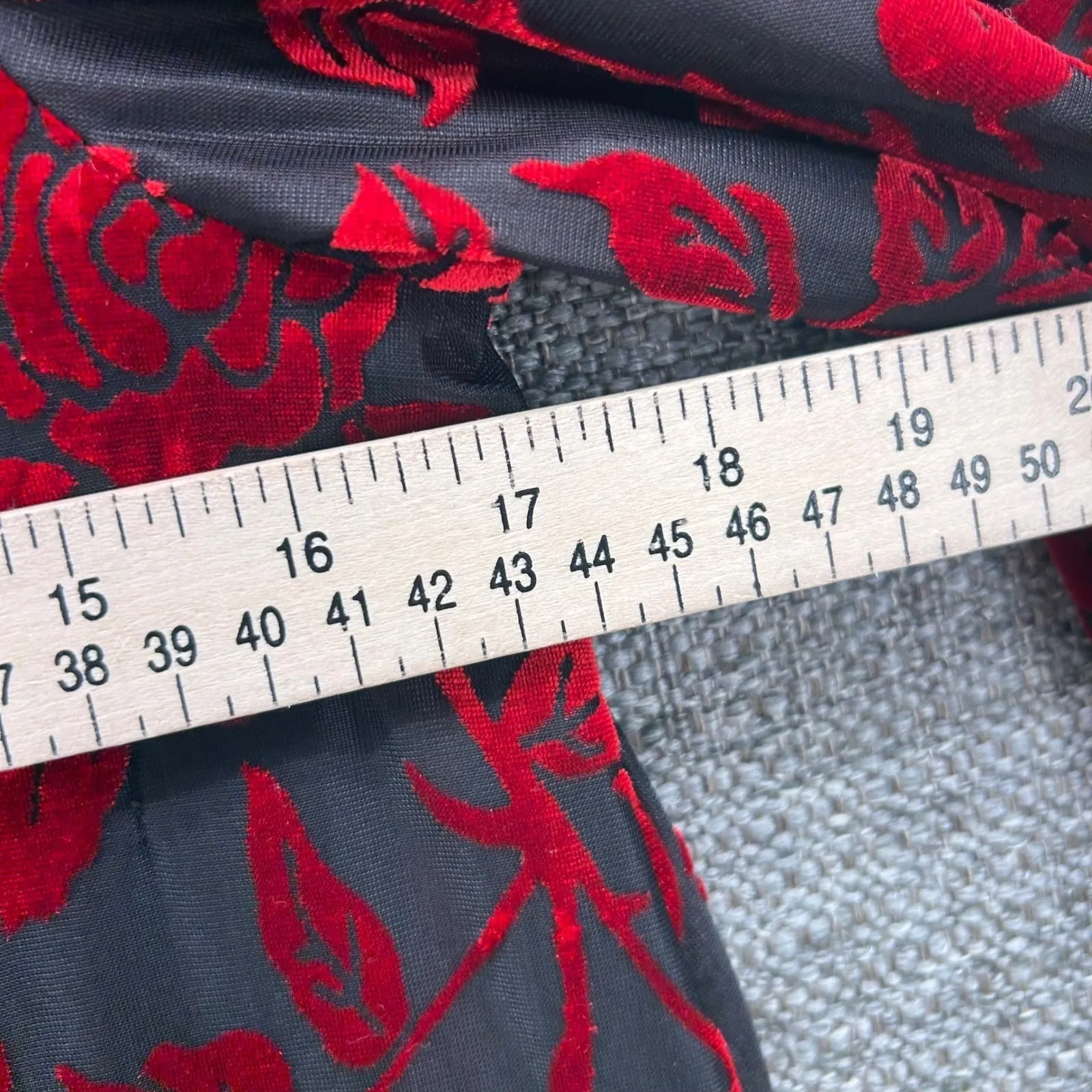 90s Womens Top Small‎ Whimsigoth  Goth Red Dark Romantic Velvet Burnout - Image 10