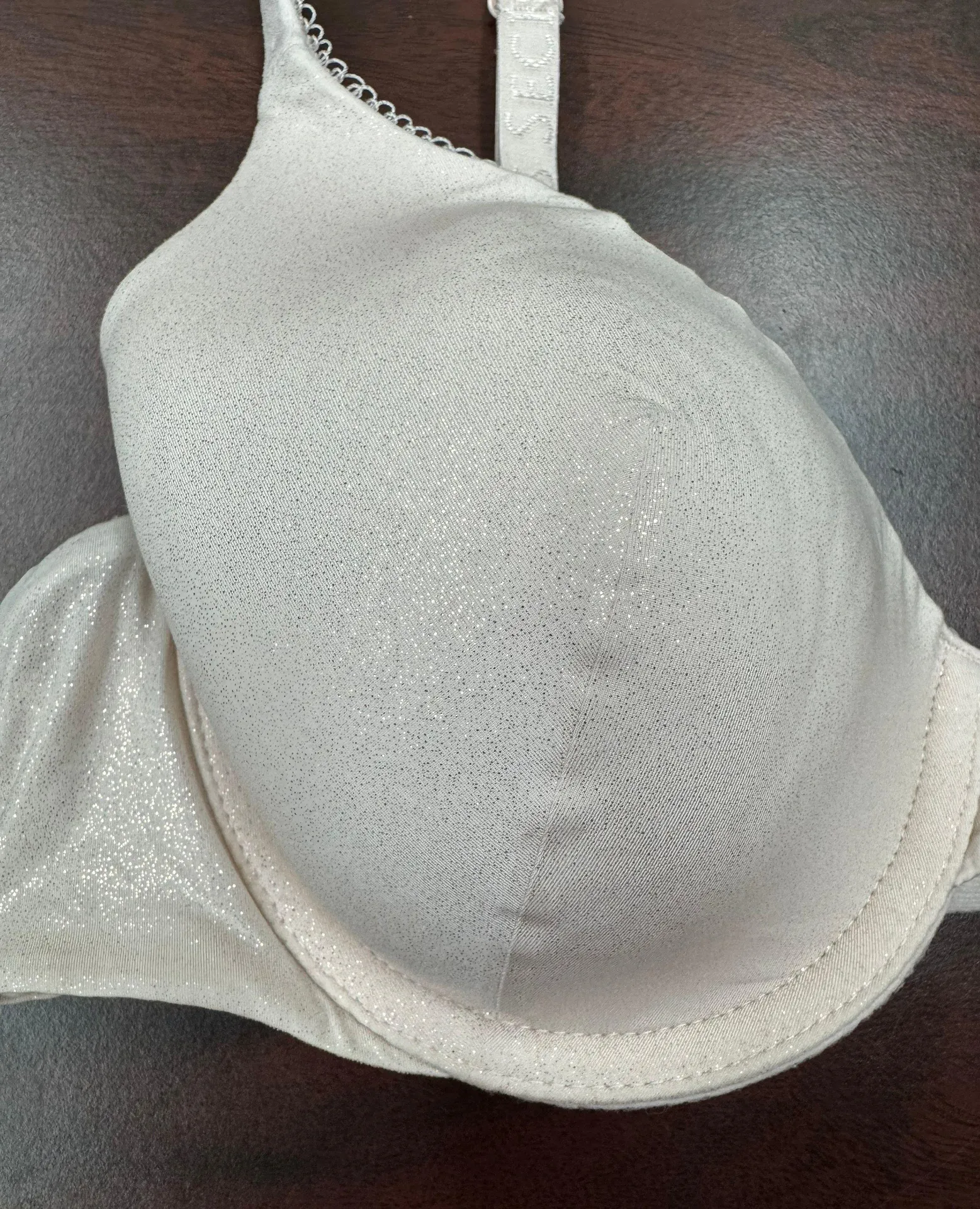 Victoria’s Secret Body By Victoria Lined Perfect Coverage Nude Sparkle Bra 34B - Image 2