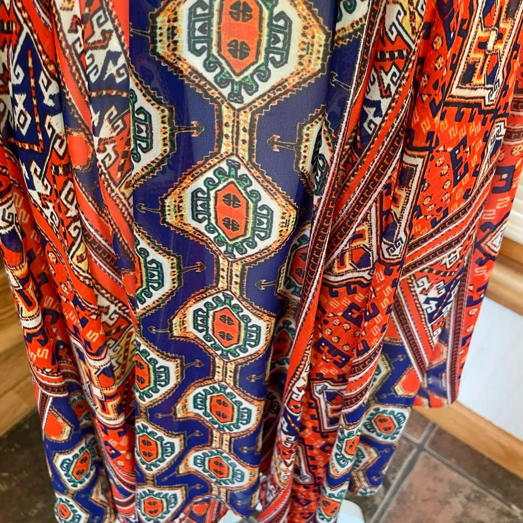 Bisou Bisou Lace Handkerchief Hem High Low Flowy Dress Size 10 - Image 4