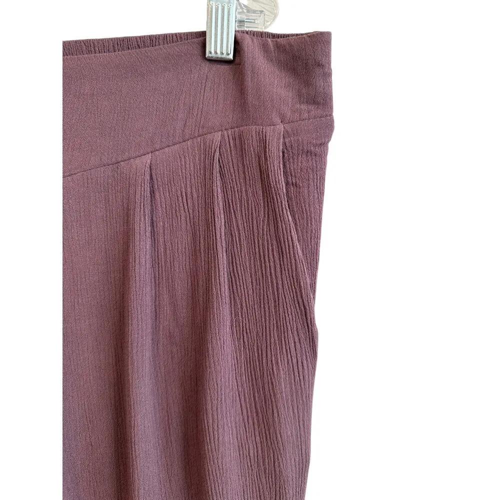 NEW Torrid Plum Purple Wide Leg Textured Flowy Baggy Pockets Pants Size 18 20 - Image 4