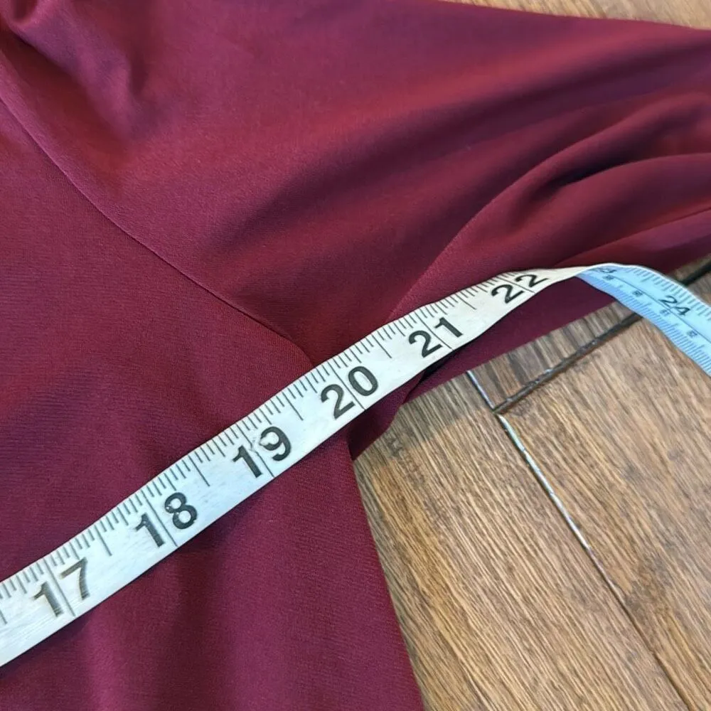 Bcbg Generation burgundy wrap bodysuit top M Red Size M - Image 8