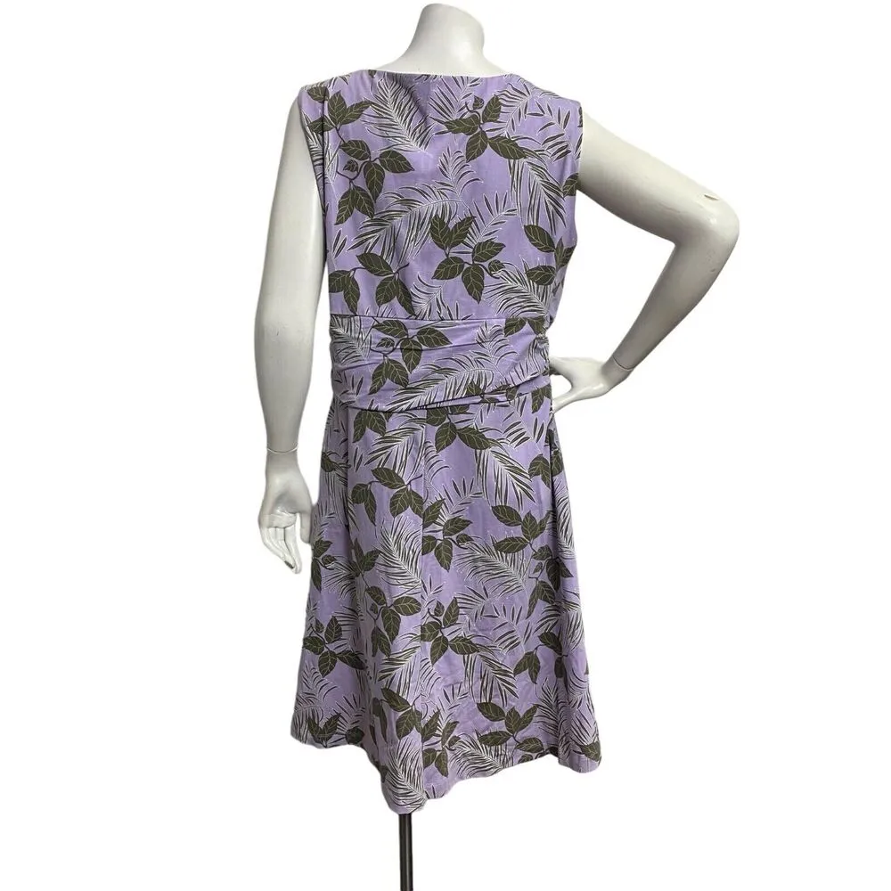 Lands End Womens Dress size Large 14-16 Sleeveless Faux Wrap Dress Purple Floral - Image 5