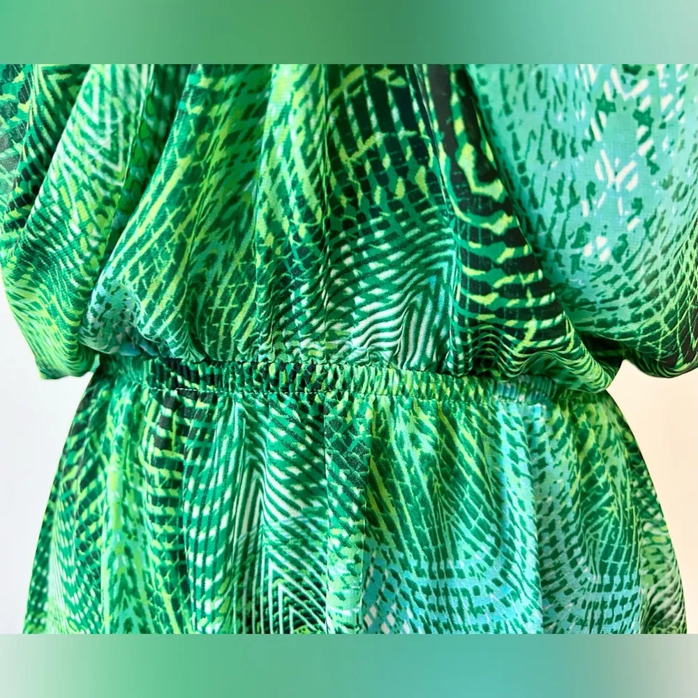 Fab’rik White Collection Tropical Print Strapless Maxi Dress Size Small - Image 4