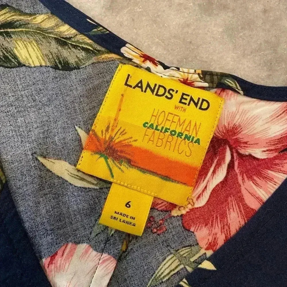 Lands End x Hoffman California Fabrics Sleeveless Hawaiian Print Dress Size 6 - Image 10