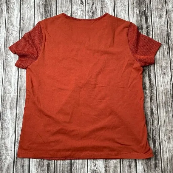 Alfred Dunner Petites Floral Embroidered Tee Shirt T-Shirt Mesh Beading Small P - Image 4