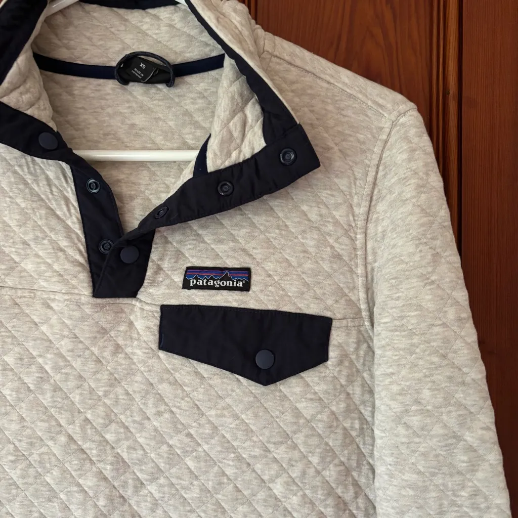 Patagonia Women's Organic Cotton Quilt Snap-T Pullover Birch White Size XS - Image 3