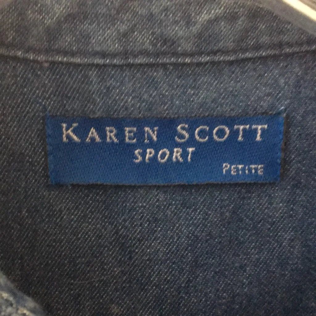 FINAL MARKDOWN Ladies’ Karen Scott Petite Front-buttoned Denim Dress (PL) - Image 9