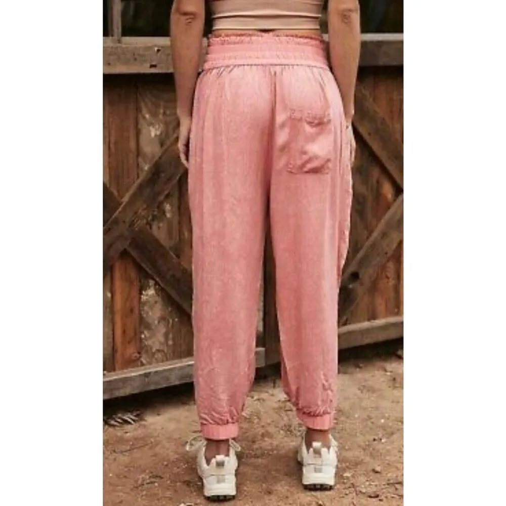 Free People NWT halfzies relaxed jogger pant size small matte rose - Image 2