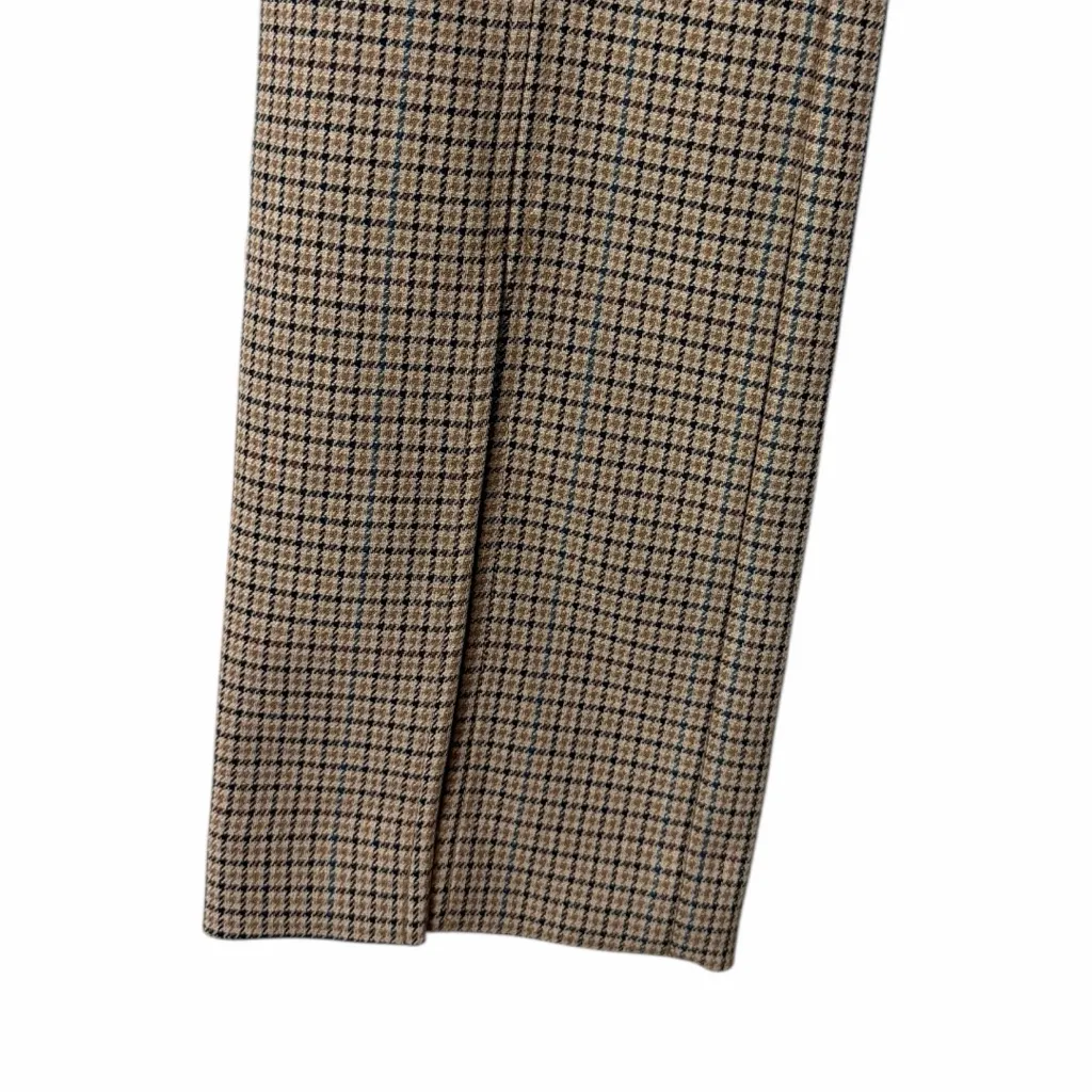 A.L.C. Edwin Tailored Split Leg Brown Houndstooth Ankle Pants Women’s Size 10 - Image 6