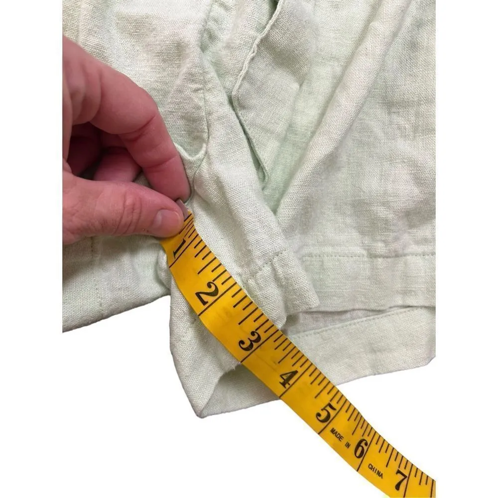 Abercrombie & Fitch Women's Small Linen Paperbag Shorts Mint Green 3 inch inseam - Image 3