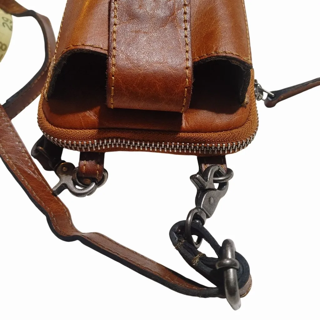 Wild West Genuine Leather Small Belt Bag Long Adjustable Strap Multiple Pockets Brown - Image 16