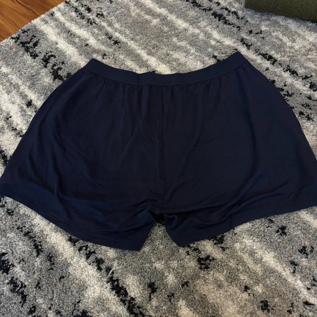 Jambys Womens Super Soft Boxer Shorts With Pockets Size XL Navy Blue - Image 4